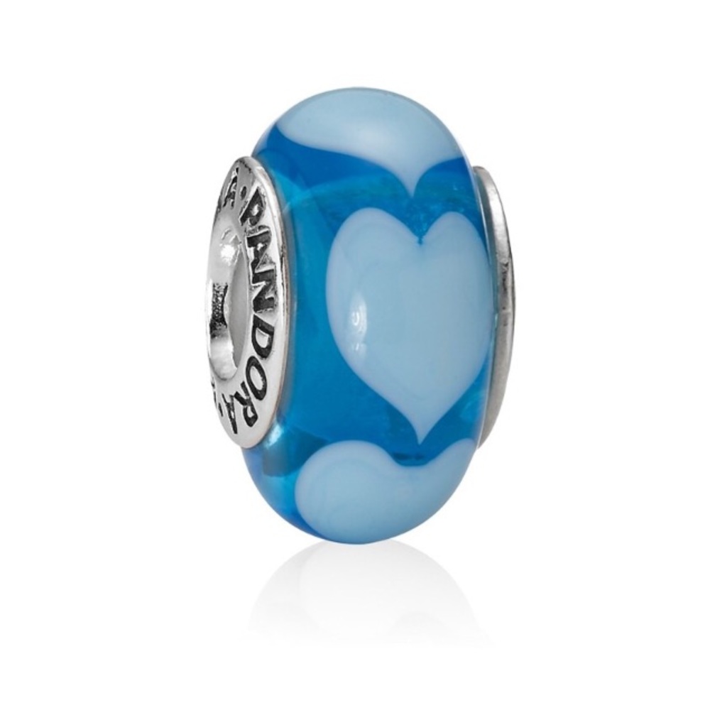 Blue Heart Murano Pandora Charm